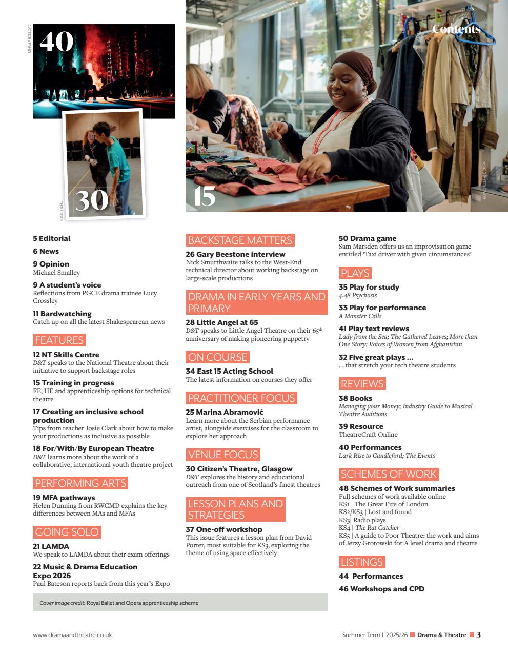 Drama and Theatre Preview Pages