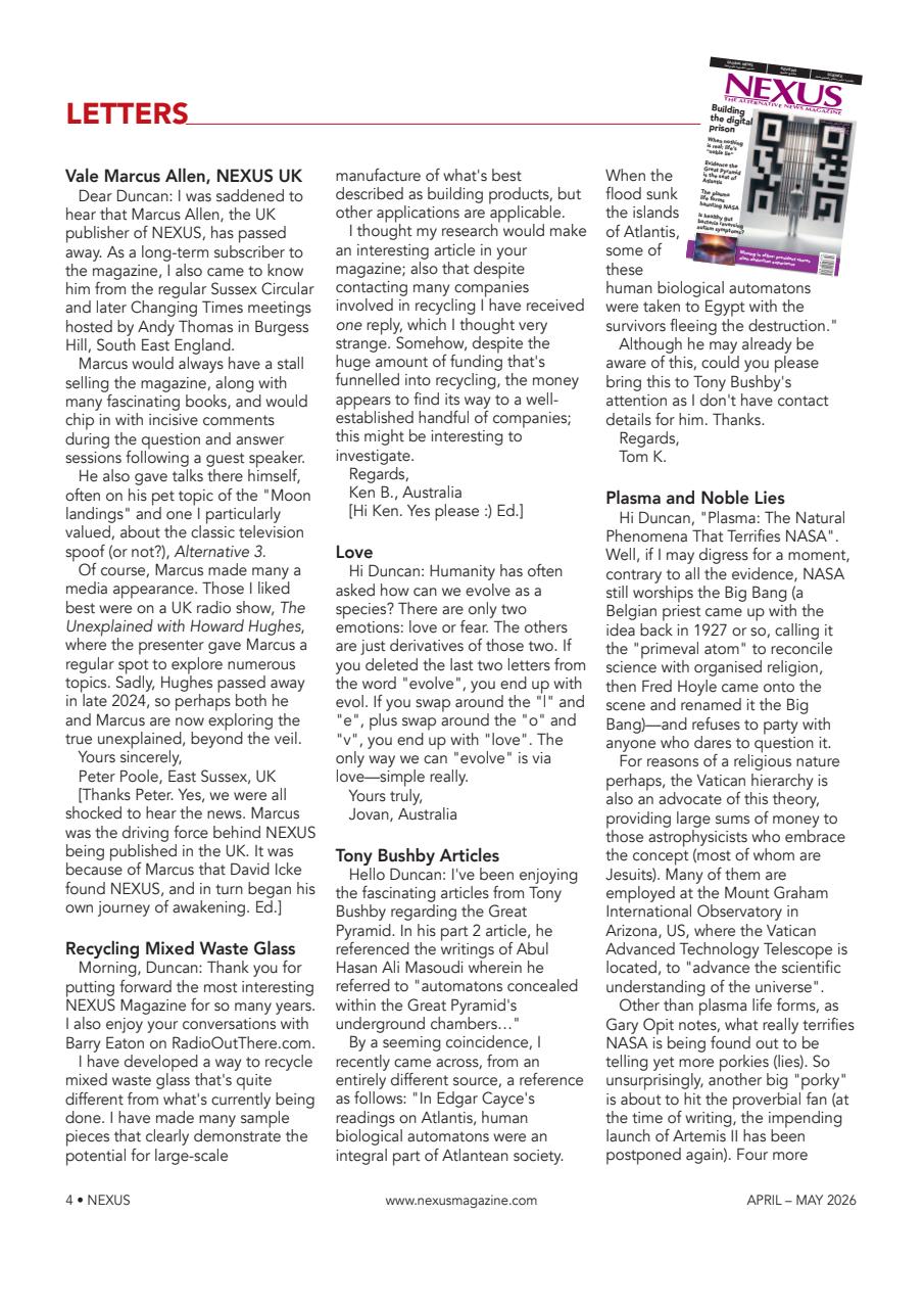 Nexus Magazine Preview Pages