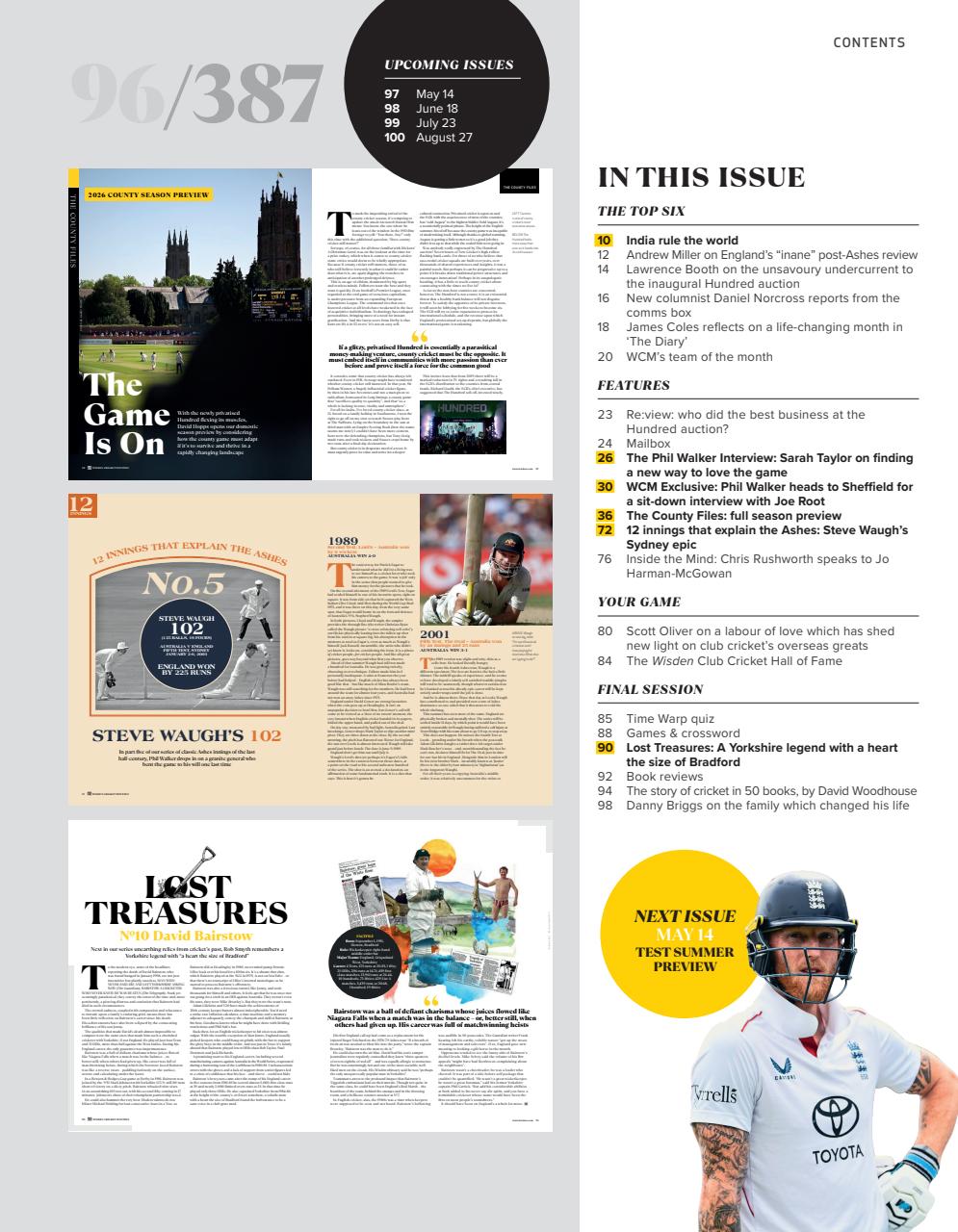Wisden Cricket Monthly Preview Pages