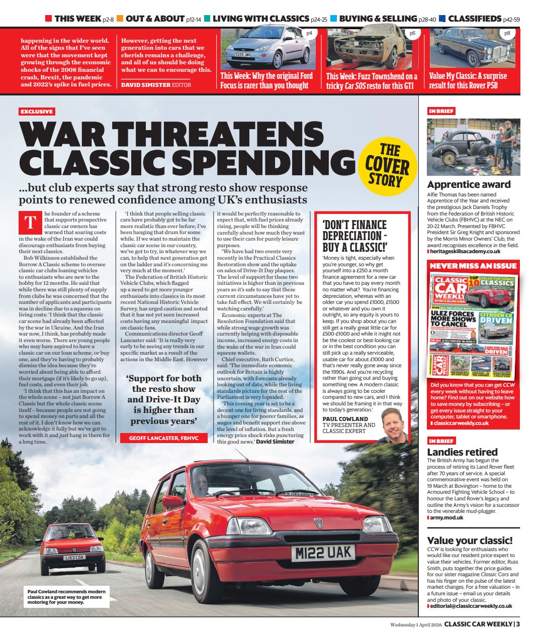 Classic Car Weekly Preview Pages