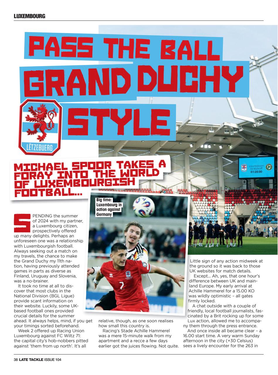 Late Tackle Football Magazine Preview Pages