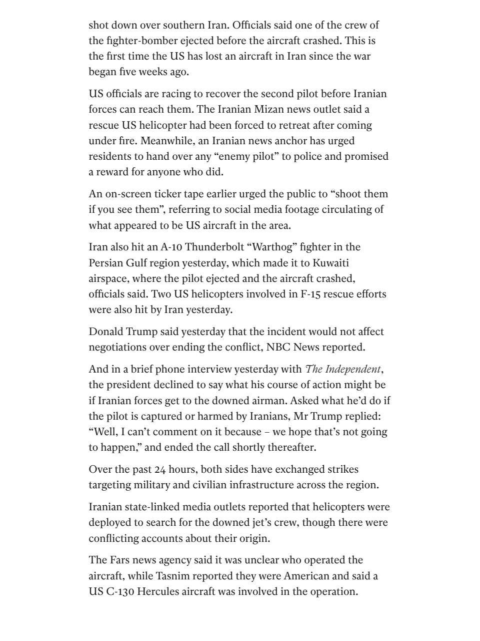 The Independent Daily Edition Newspaper Preview Pages