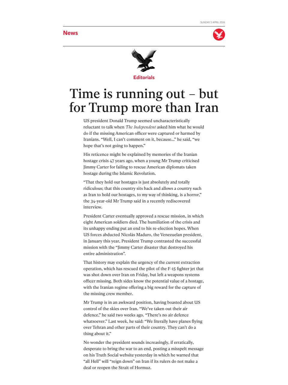 The Independent Daily Edition Newspaper Preview Pages