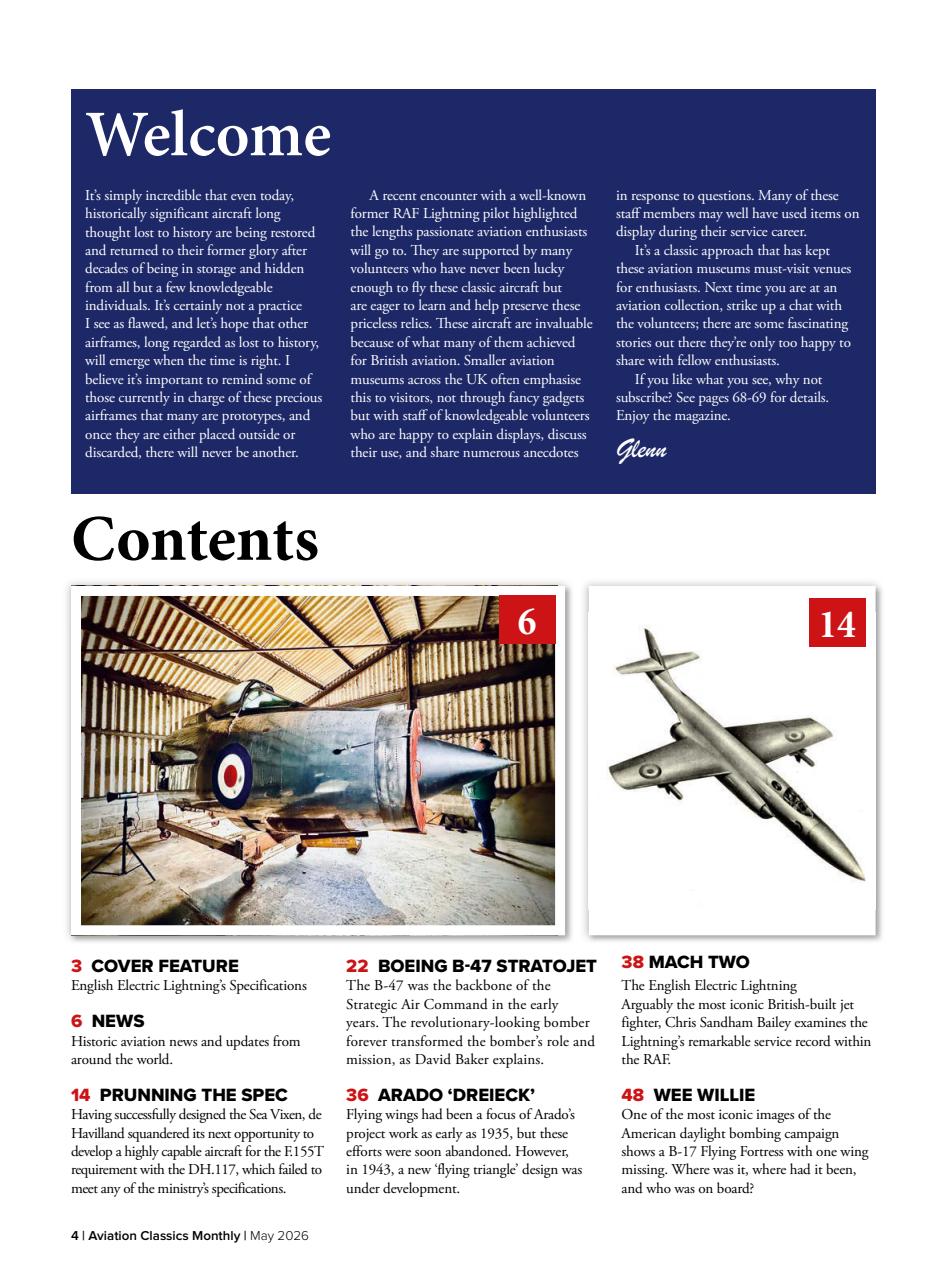 Aviation Classics Monthly Preview Pages