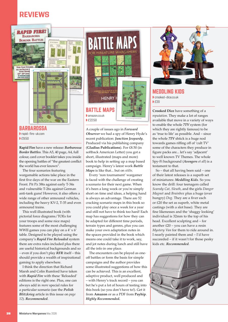 Miniature Wargames Preview Pages