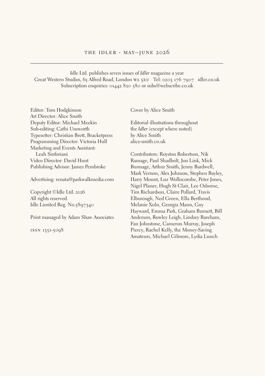The Idler Magazine Preview Pages