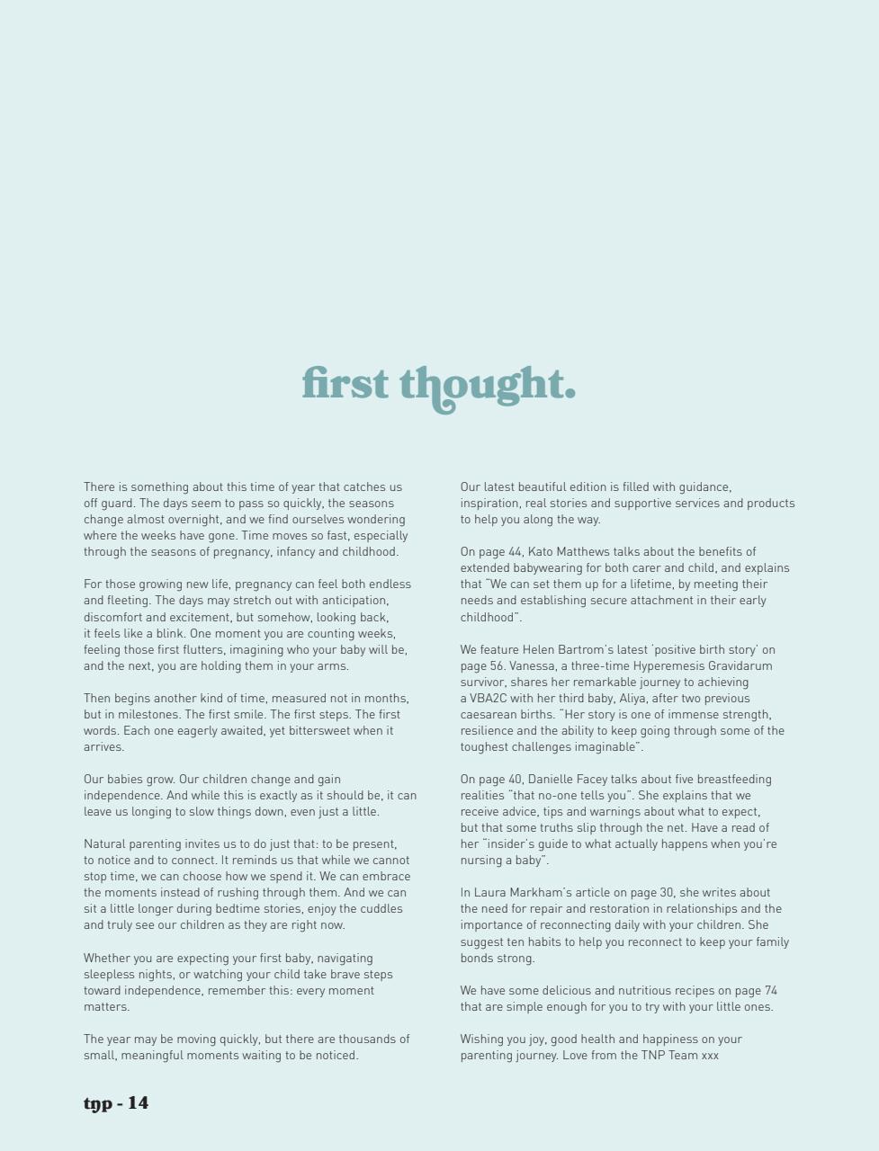 The Natural Parent Magazine Preview Pages
