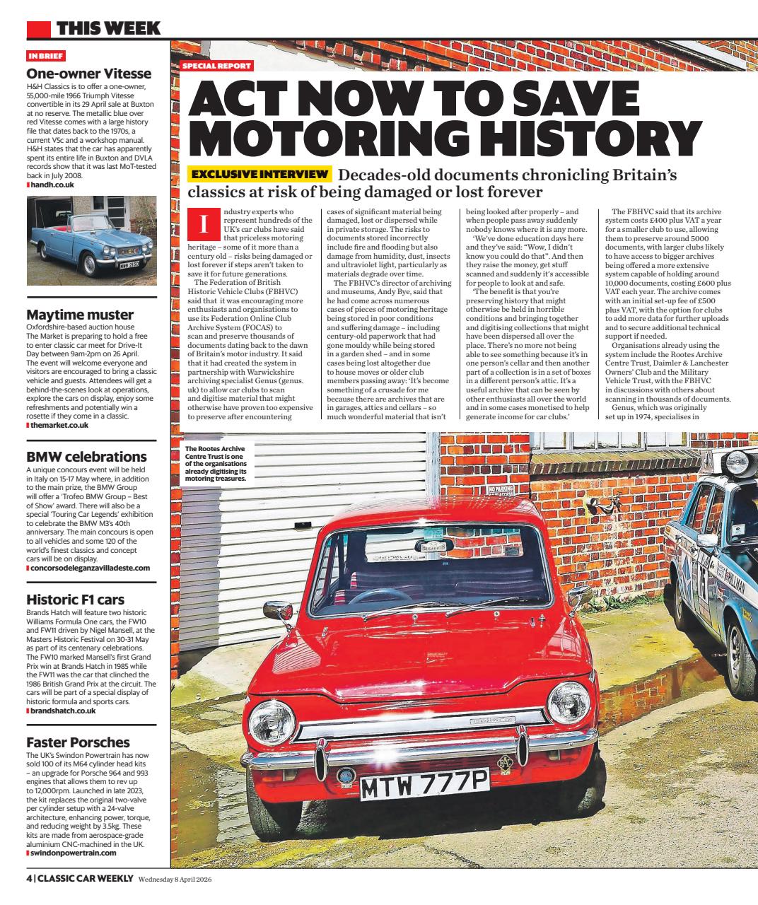 Classic Car Weekly Preview Pages