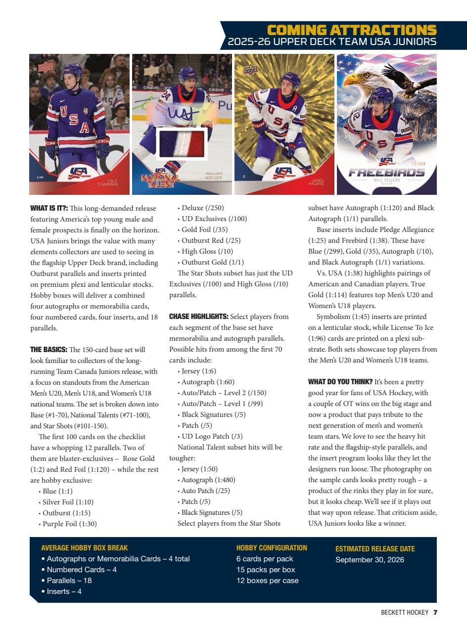Beckett Hockey Magazine Preview Pages
