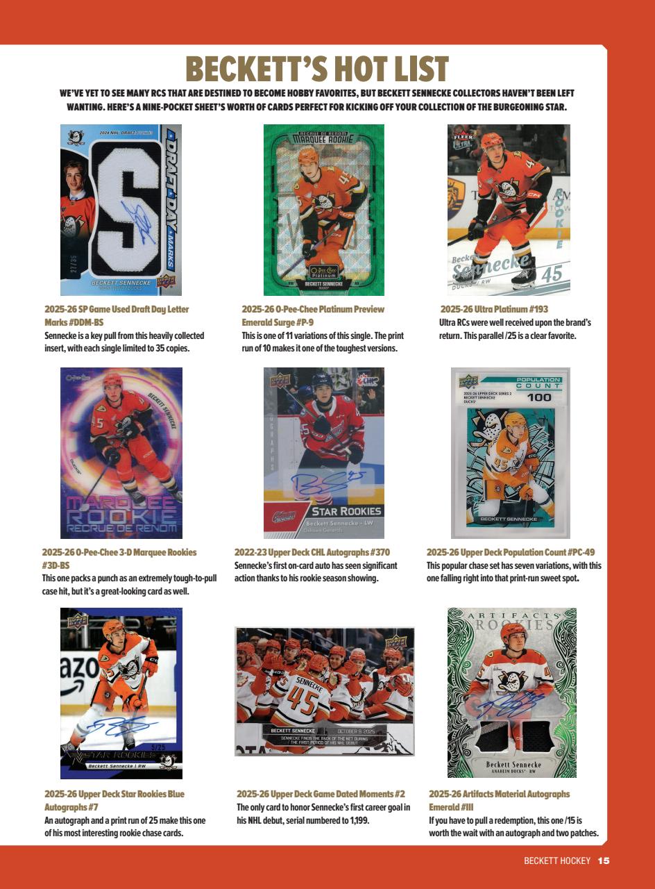 Beckett Hockey Magazine Preview Pages