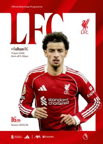 Liverpool FC Programmes issue vs Fulham 25/26