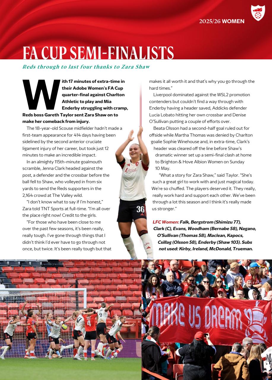 Liverpool FC Programmes Preview Pages