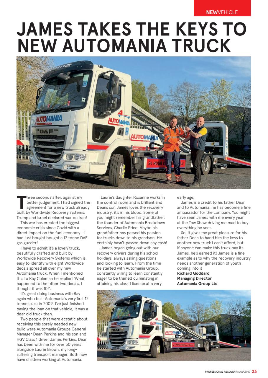 Professional Recovery Magazine Preview Pages