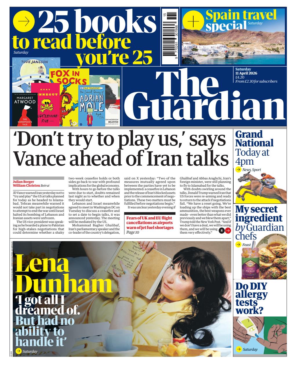 The Guardian Newspaper - Saturday, 11 April 2026 Back Issue