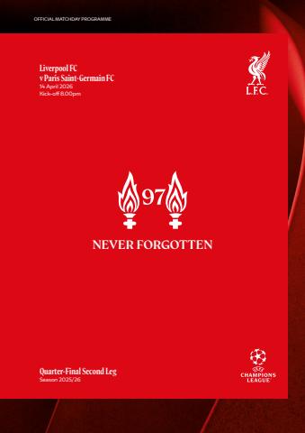 Liverpool FC Programmes issue vs PSG UCL 25/26