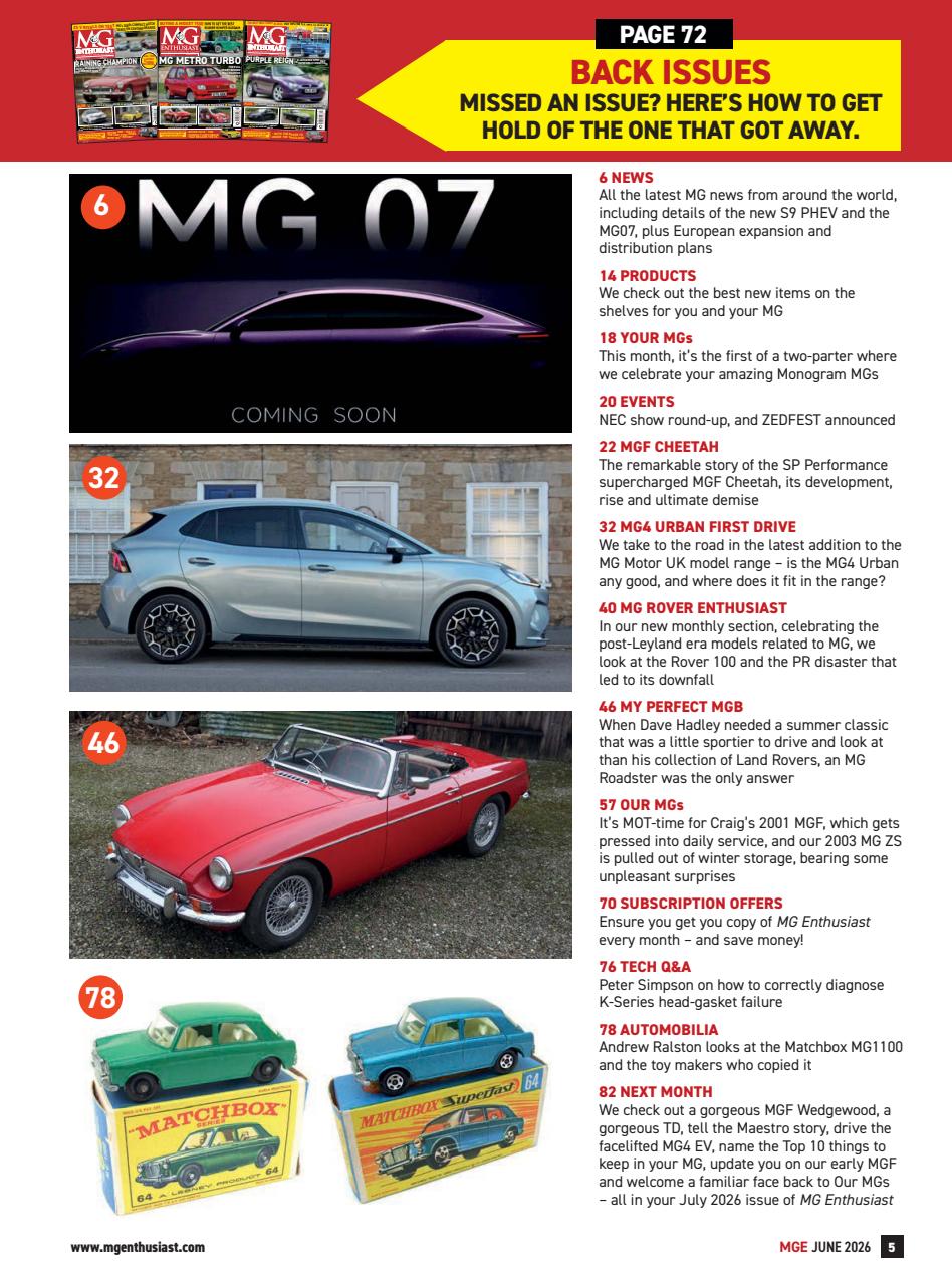 MG Enthusiast Preview Pages