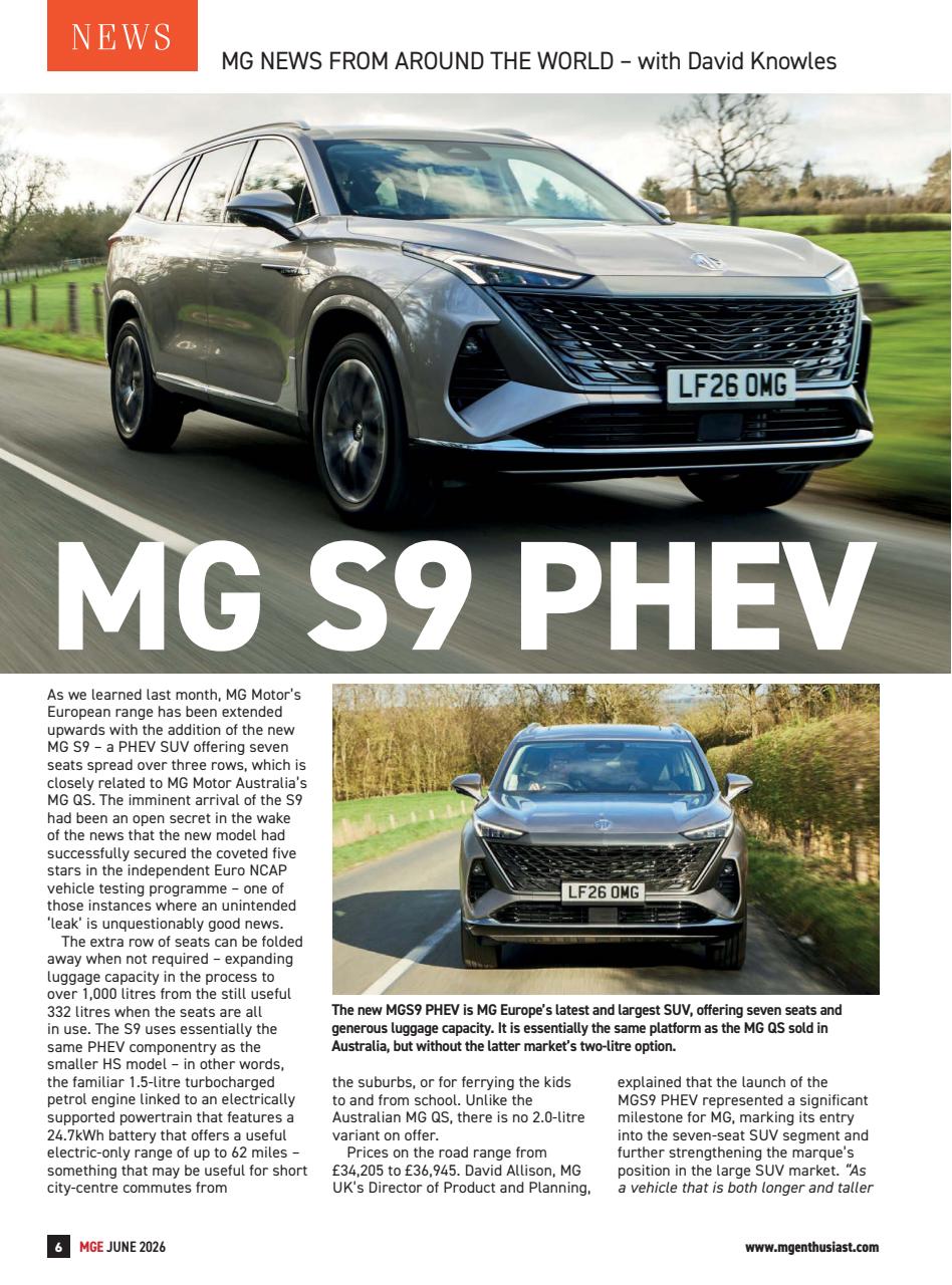 MG Enthusiast Preview Pages