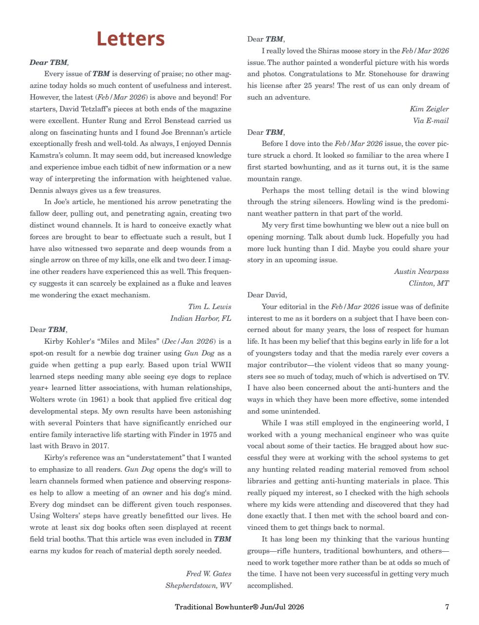 Traditional Bowhunter Magazine Preview Pages