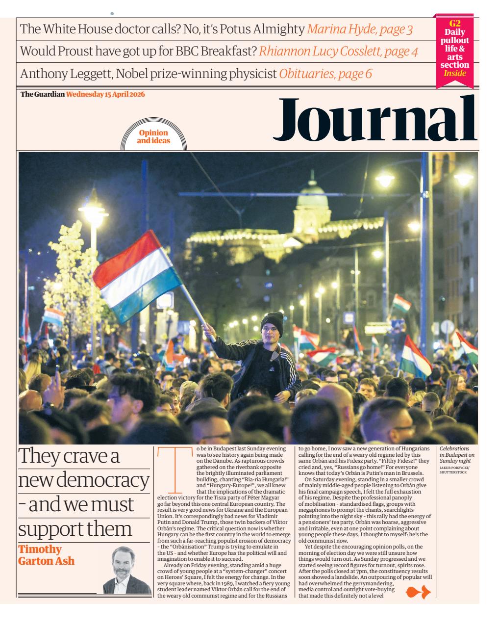 The Guardian Newspaper - Wednesday, 15 April 2026 Back Issue