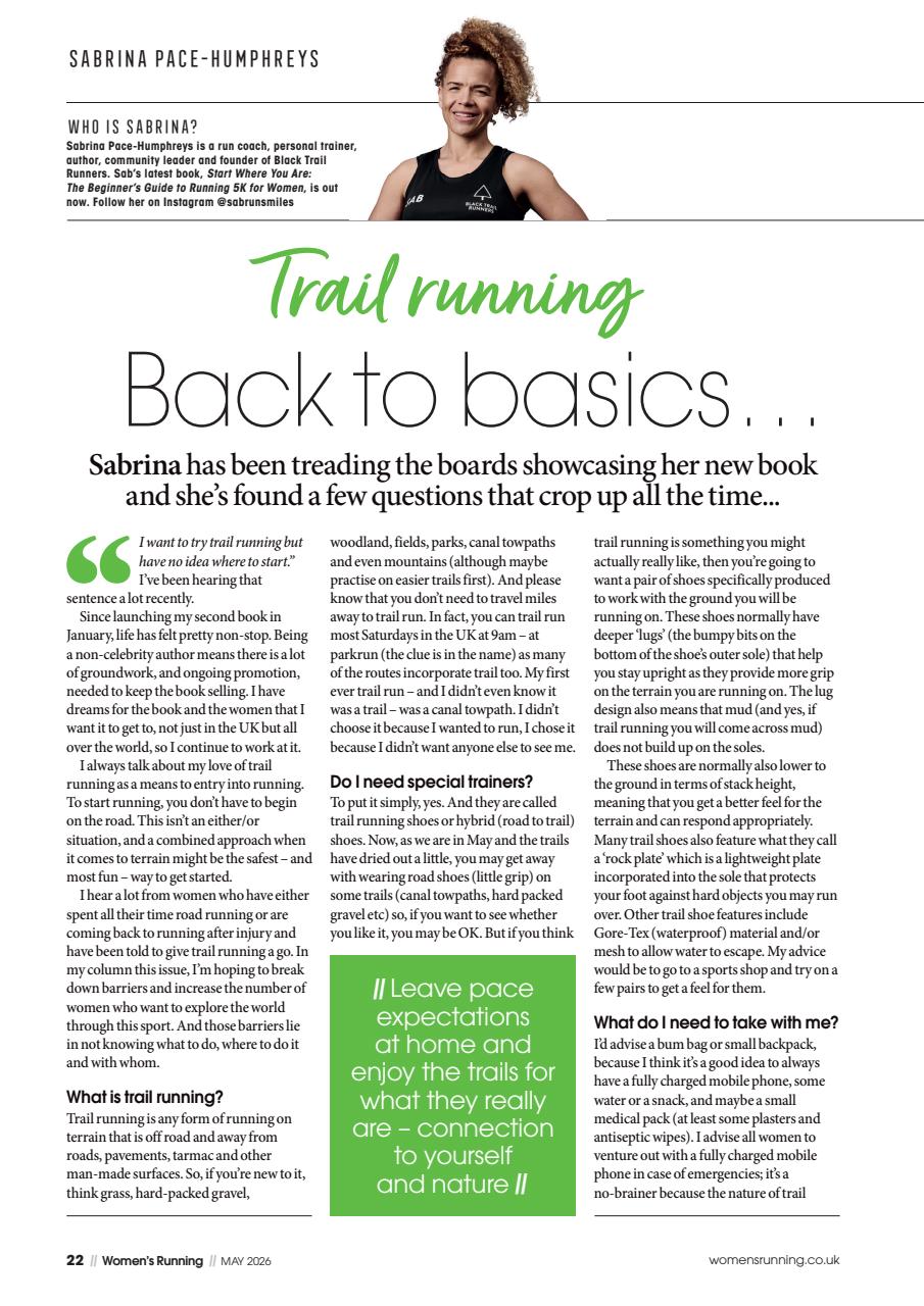 Women’s Running Preview Pages