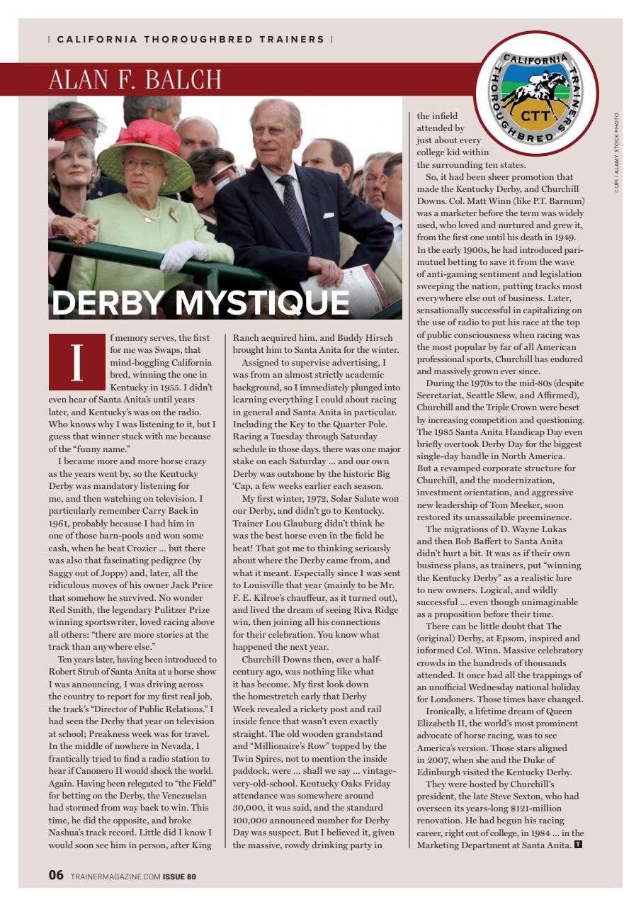 North American Trainer Magazine - horse racing Preview Pages