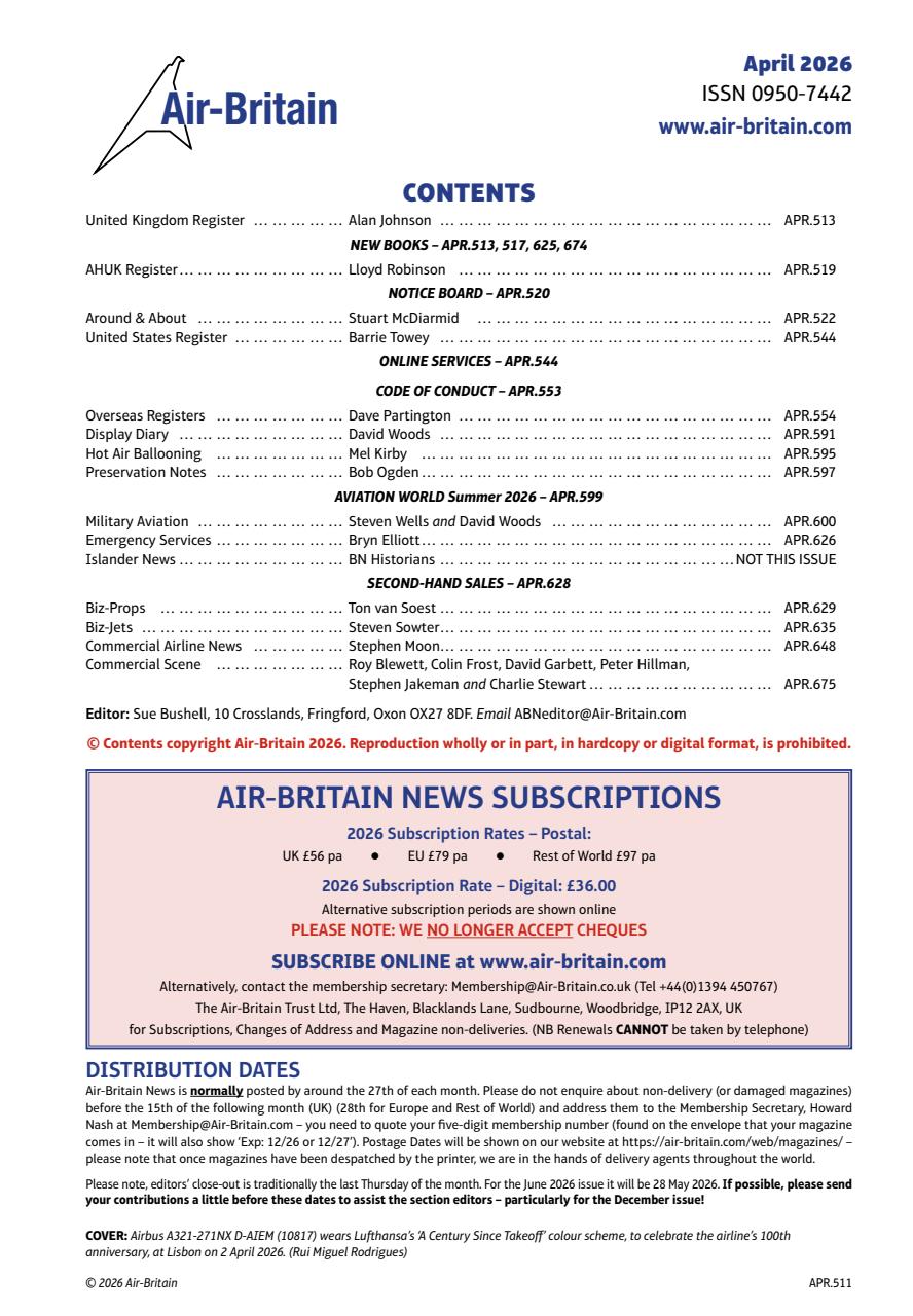Air Britain News Preview Pages