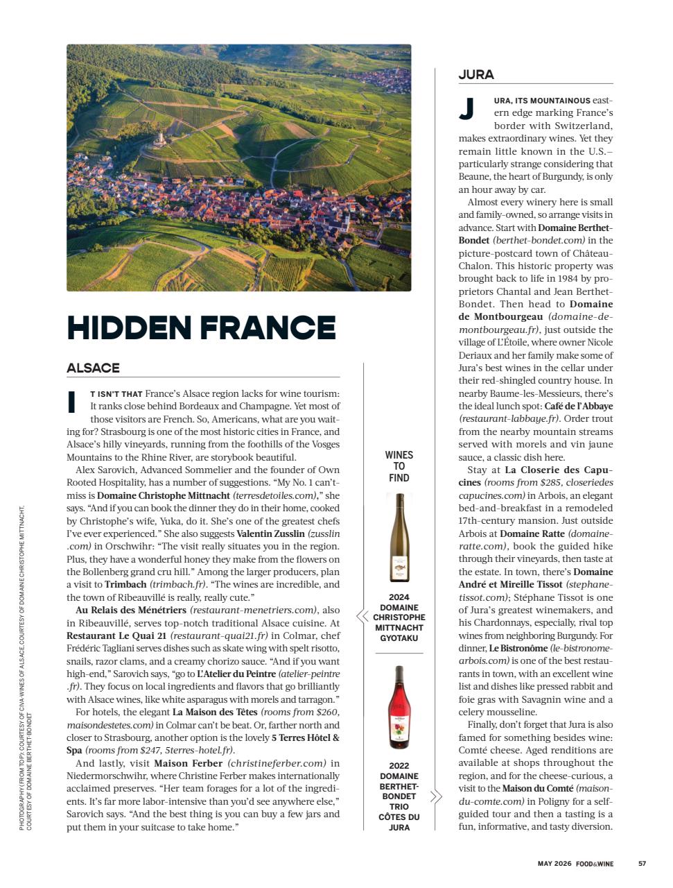 Food & Wine Preview Pages