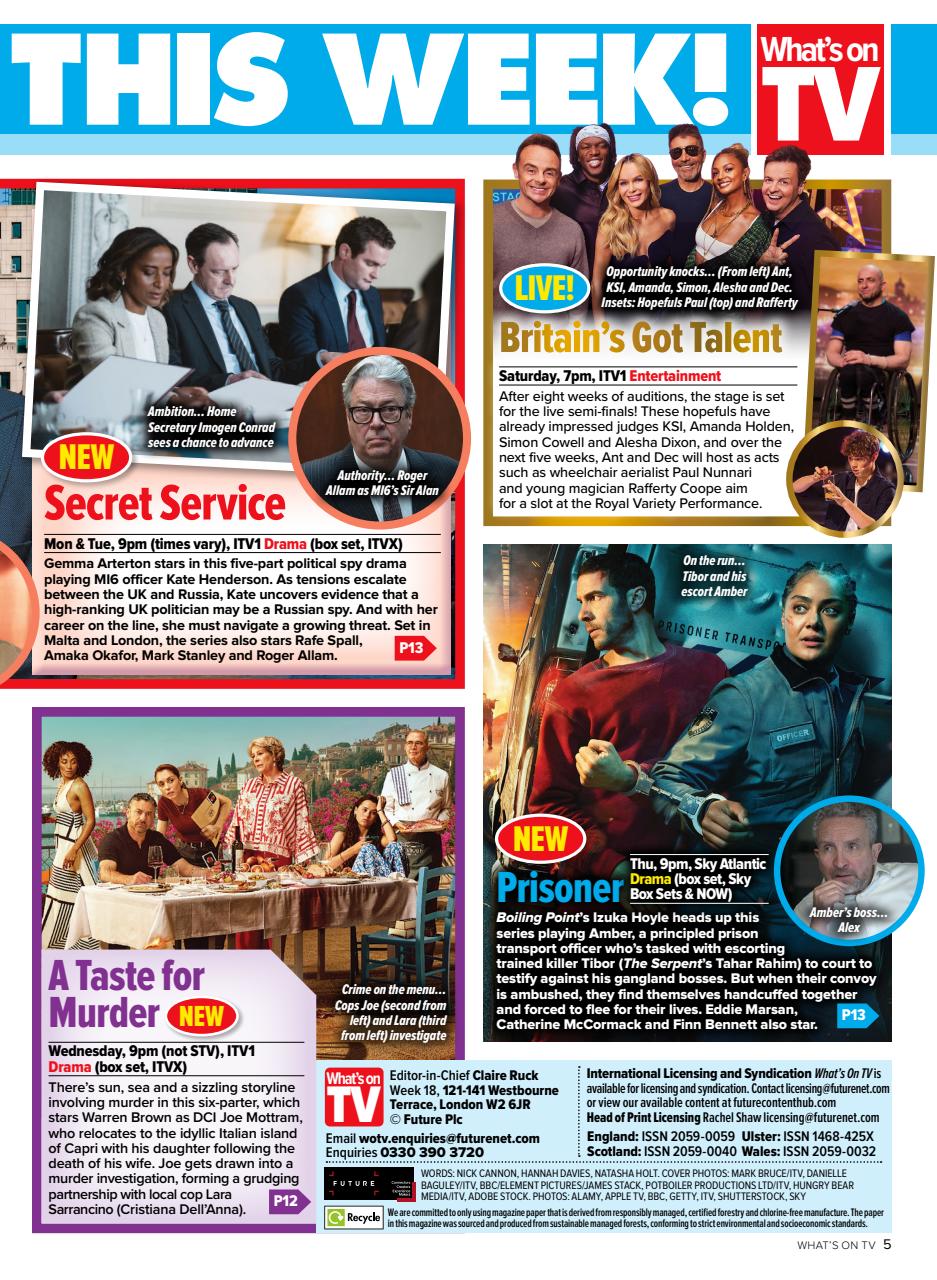 What's on TV Preview Pages