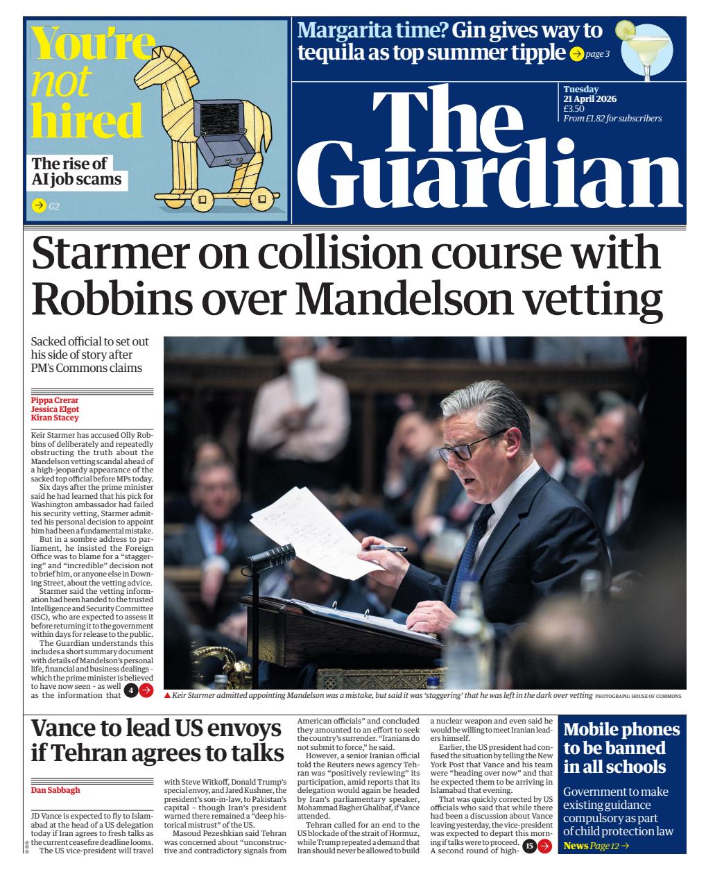 The Guardian Newspaper - Tuesday, 21 April 2026 Back Issue
