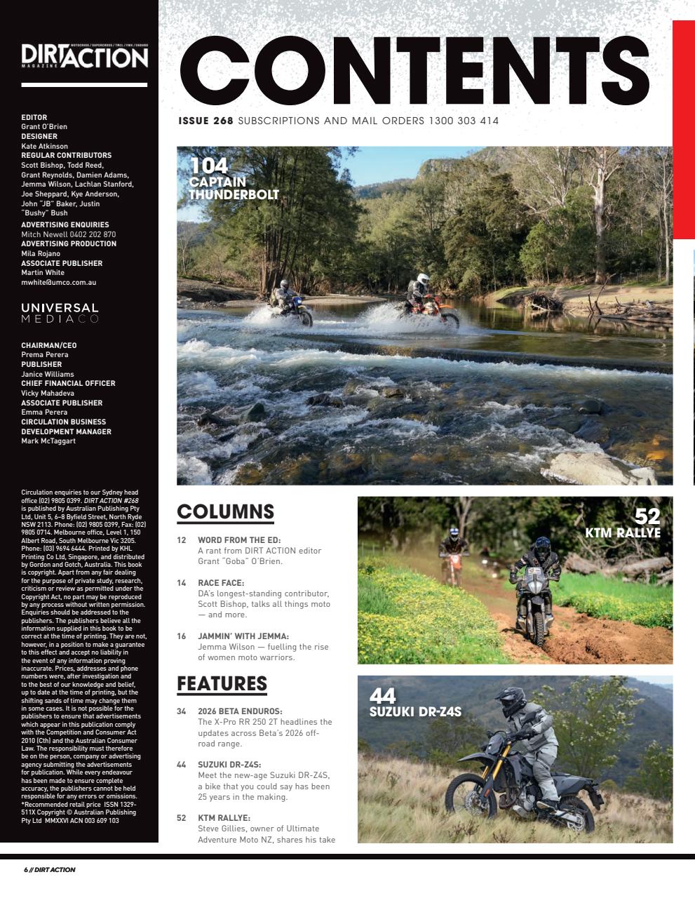 Dirt Action Preview Pages