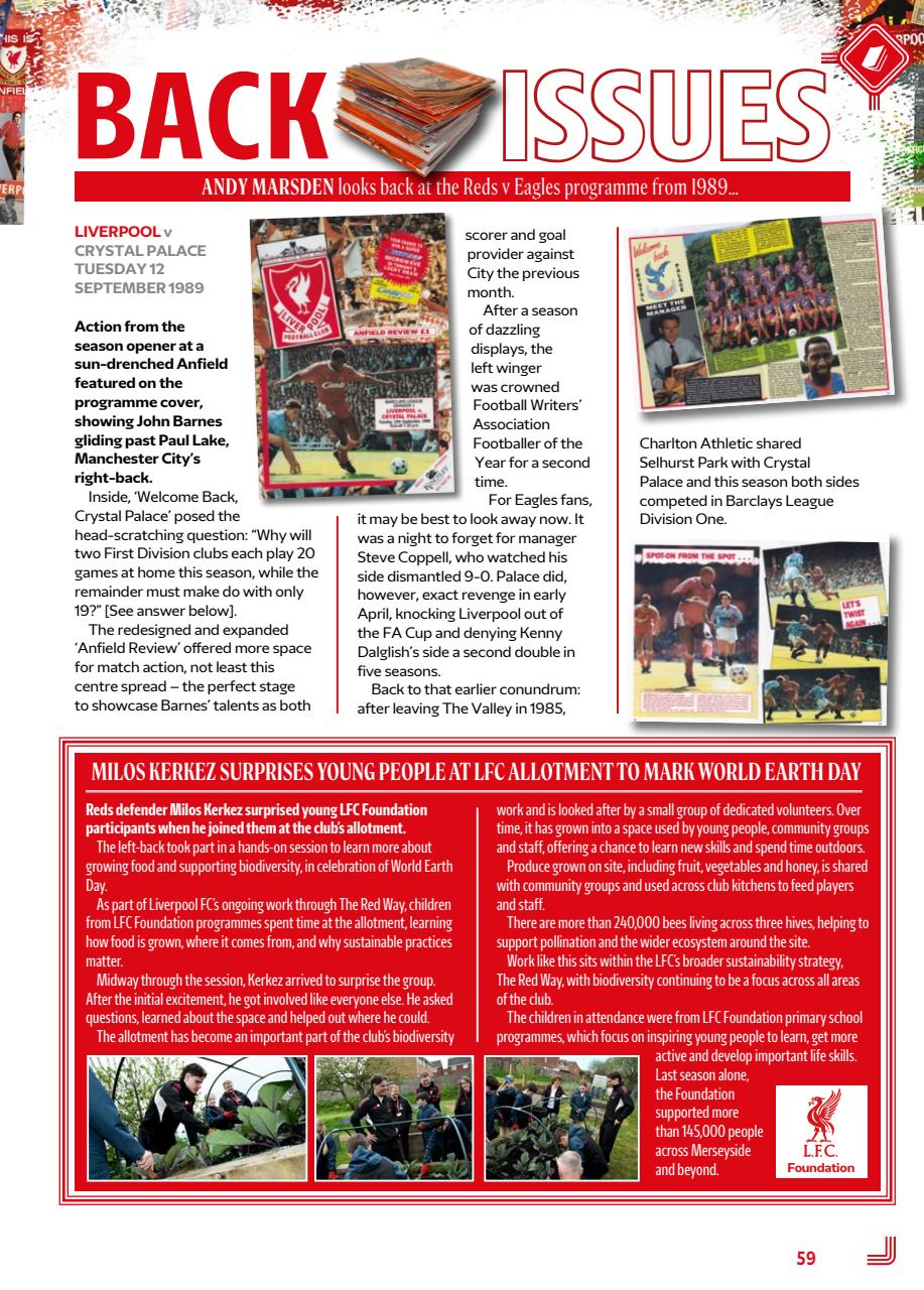 Liverpool FC Programmes Preview Pages