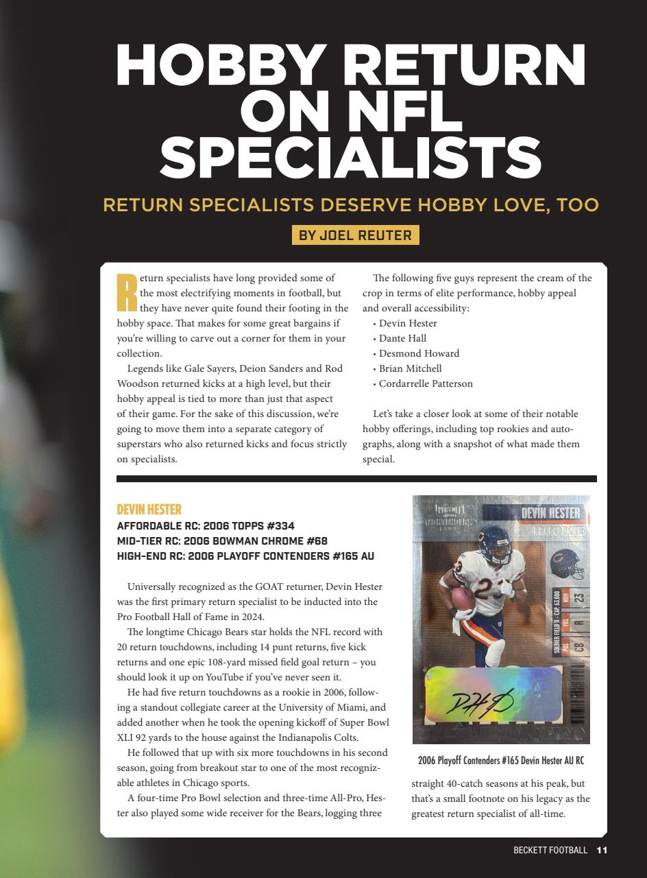 Beckett Football Magazine Preview Pages