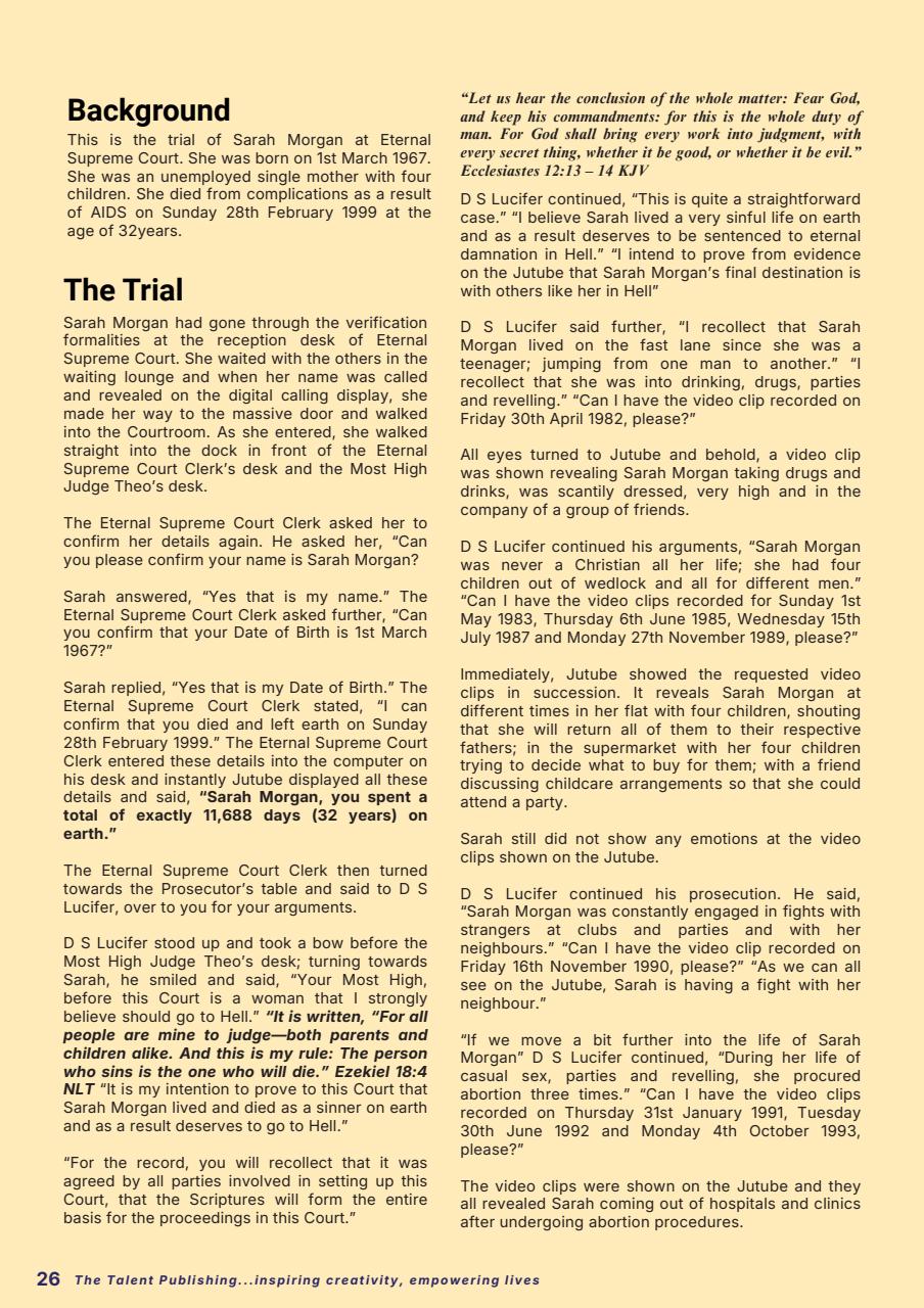 The Talent Publishing Preview Pages