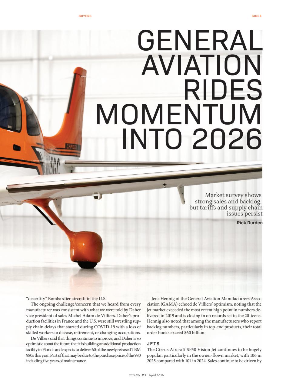 FLYING Magazine Preview Pages