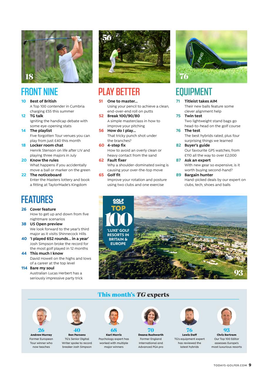 Today's Golfer Preview Pages
