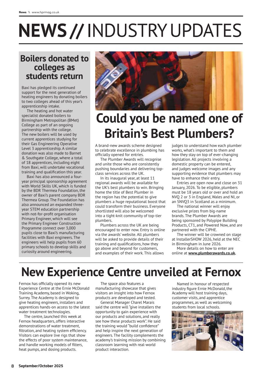 Heating, Plumbing & Renewables Preview Pages