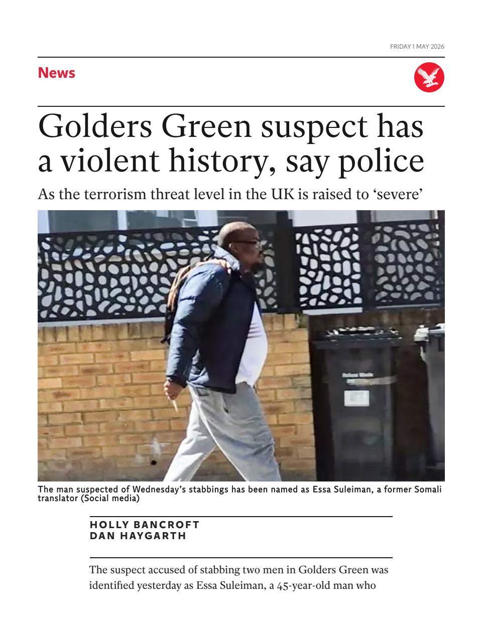 The Independent Daily Edition Newspaper Preview Pages