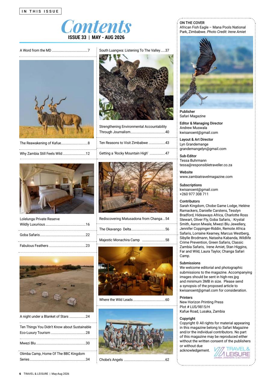 Travel & Leisure Zambia & Zimbabwe Preview Pages