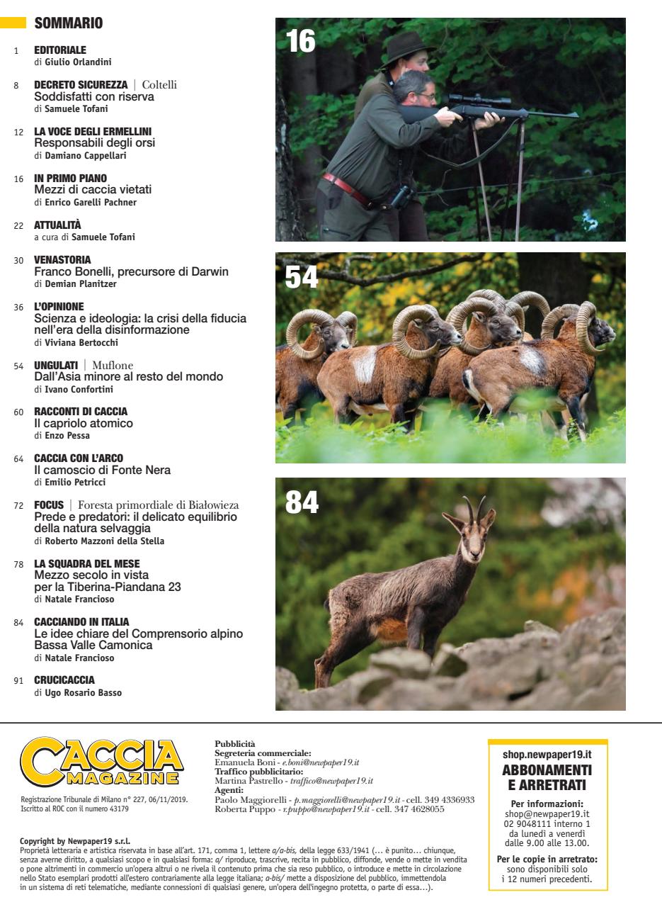 Caccia Magazine Preview Pages