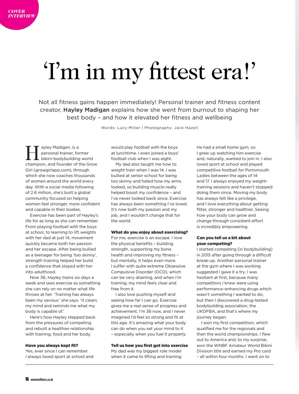 Women’s Fitness Preview Pages