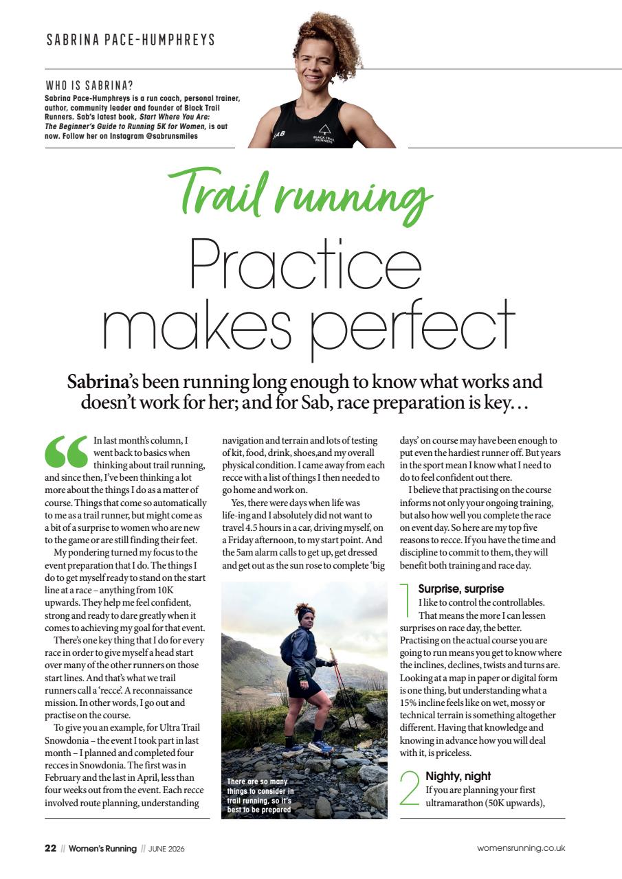 Women’s Running Preview Pages