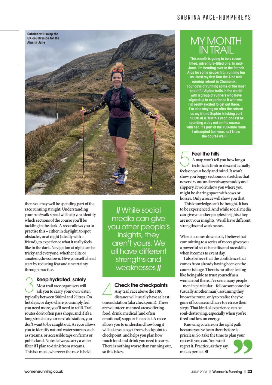 Women’s Running Preview Pages
