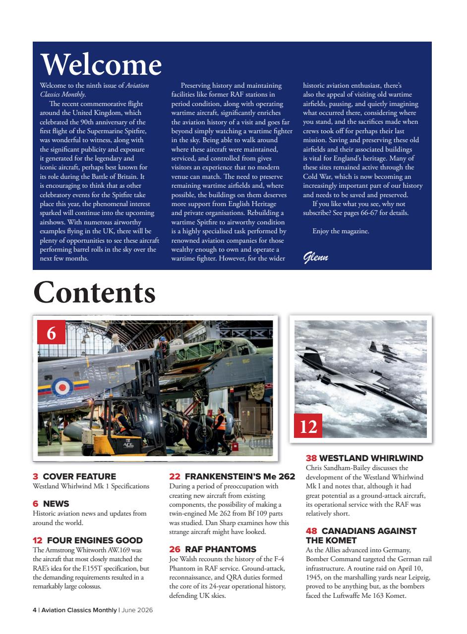 Aviation Classics Monthly Preview Pages