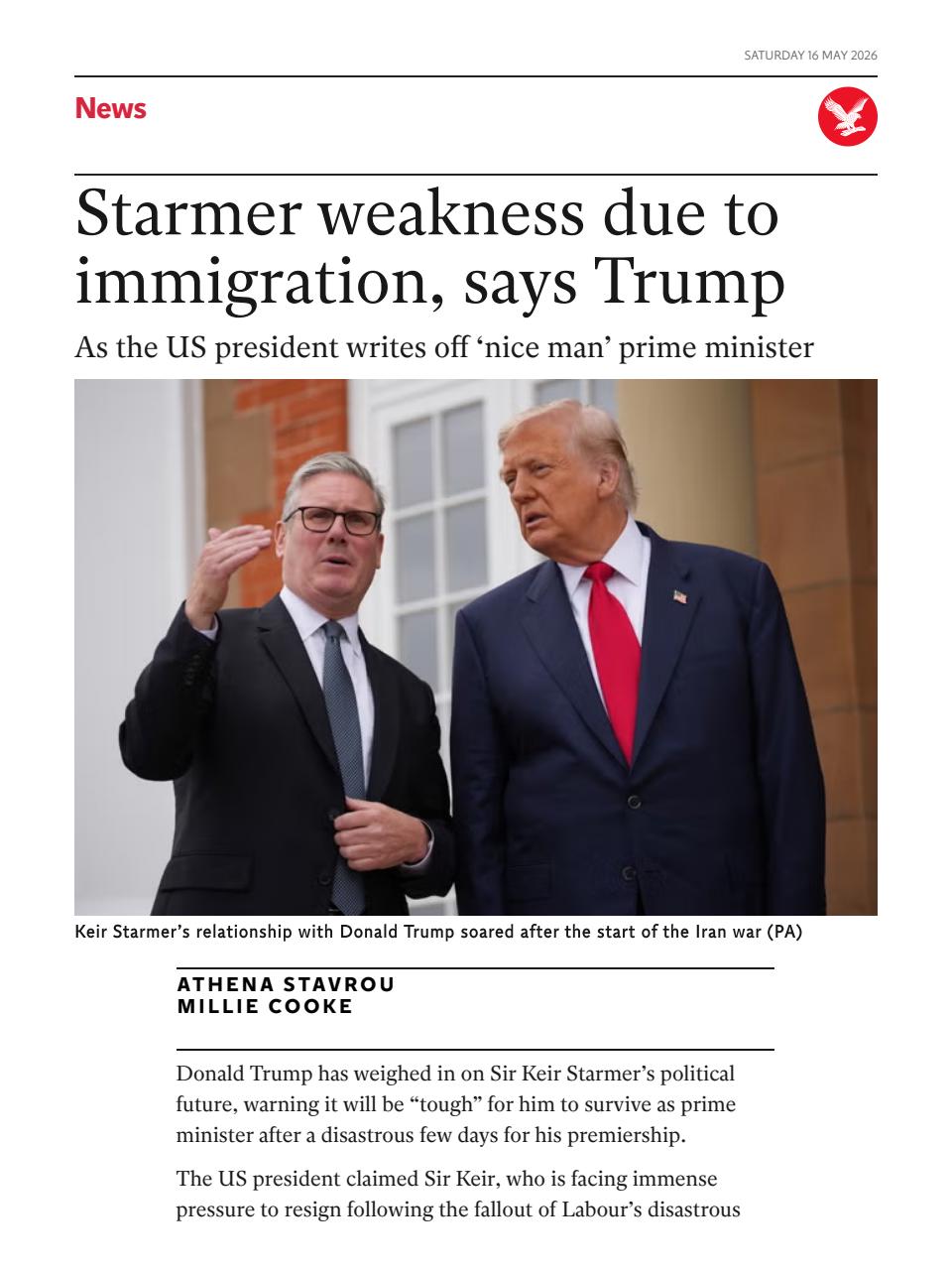 The Independent Daily Edition Newspaper Preview Pages