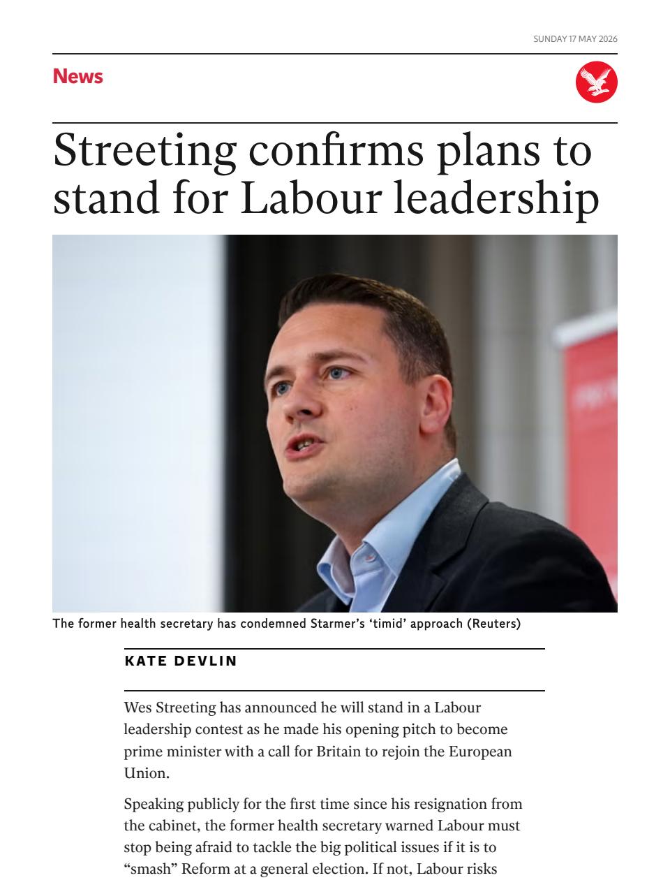 The Independent Daily Edition Newspaper Preview Pages