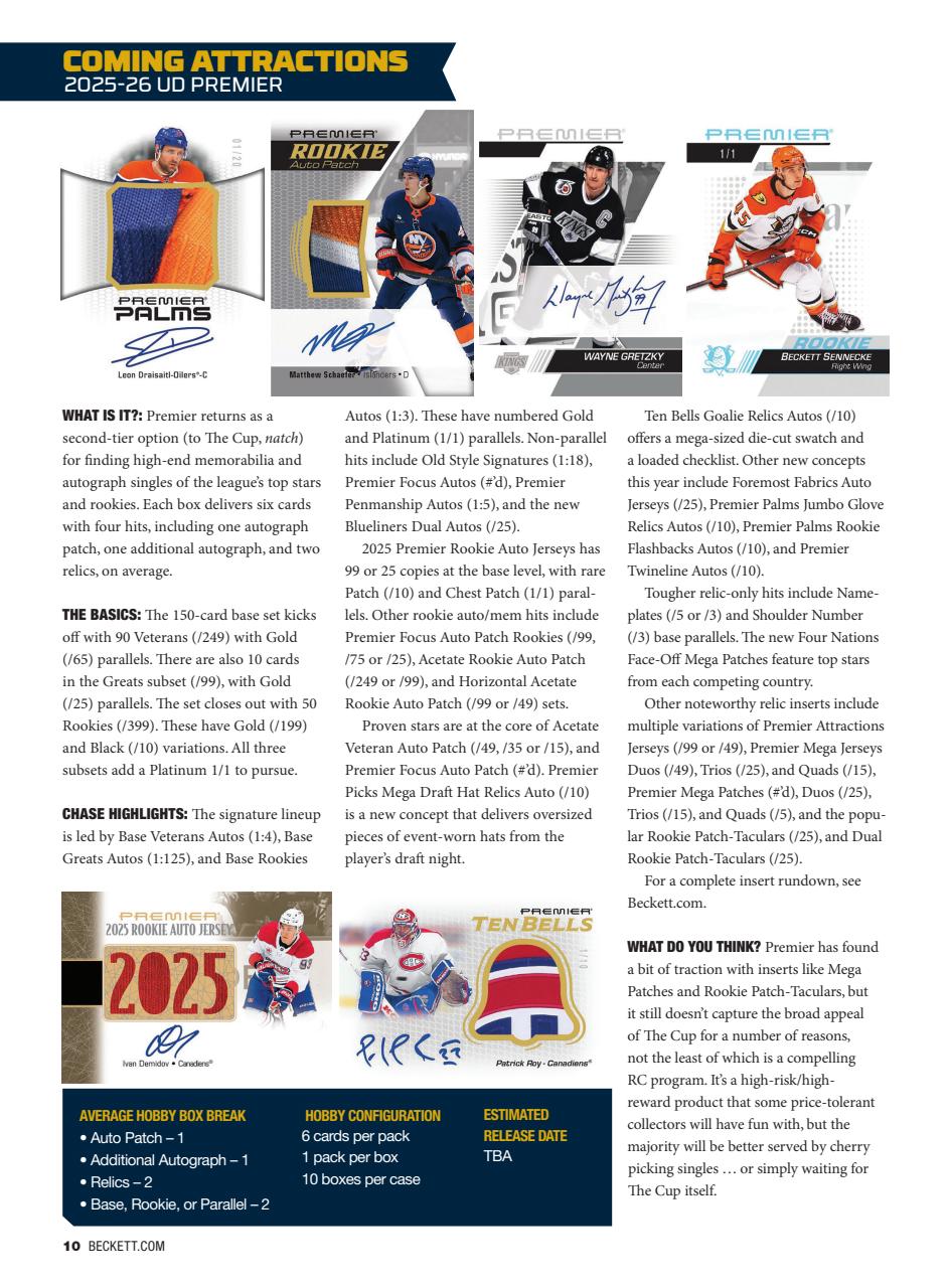 Beckett Hockey Magazine Preview Pages
