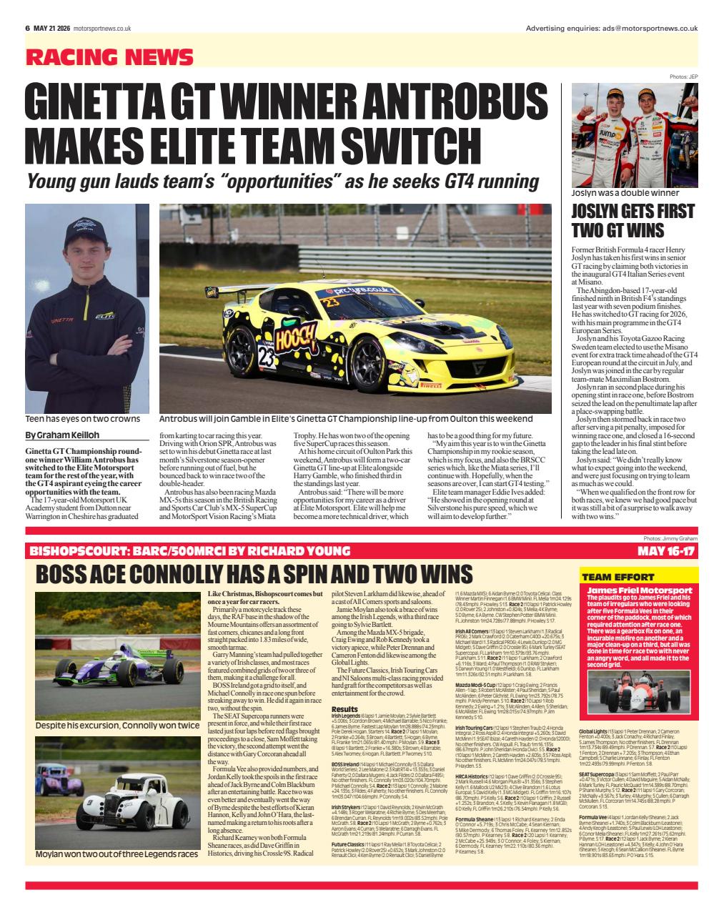 Motorsport News Preview Pages