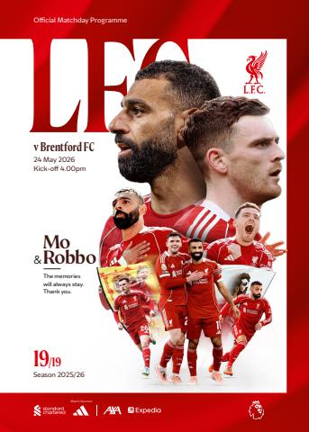 Liverpool FC Programmes issue vs Brentford 25/26