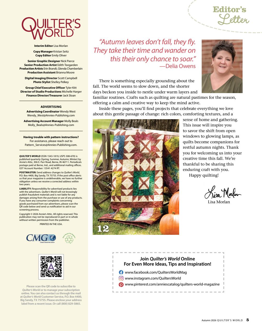 Quilter's World Preview Pages