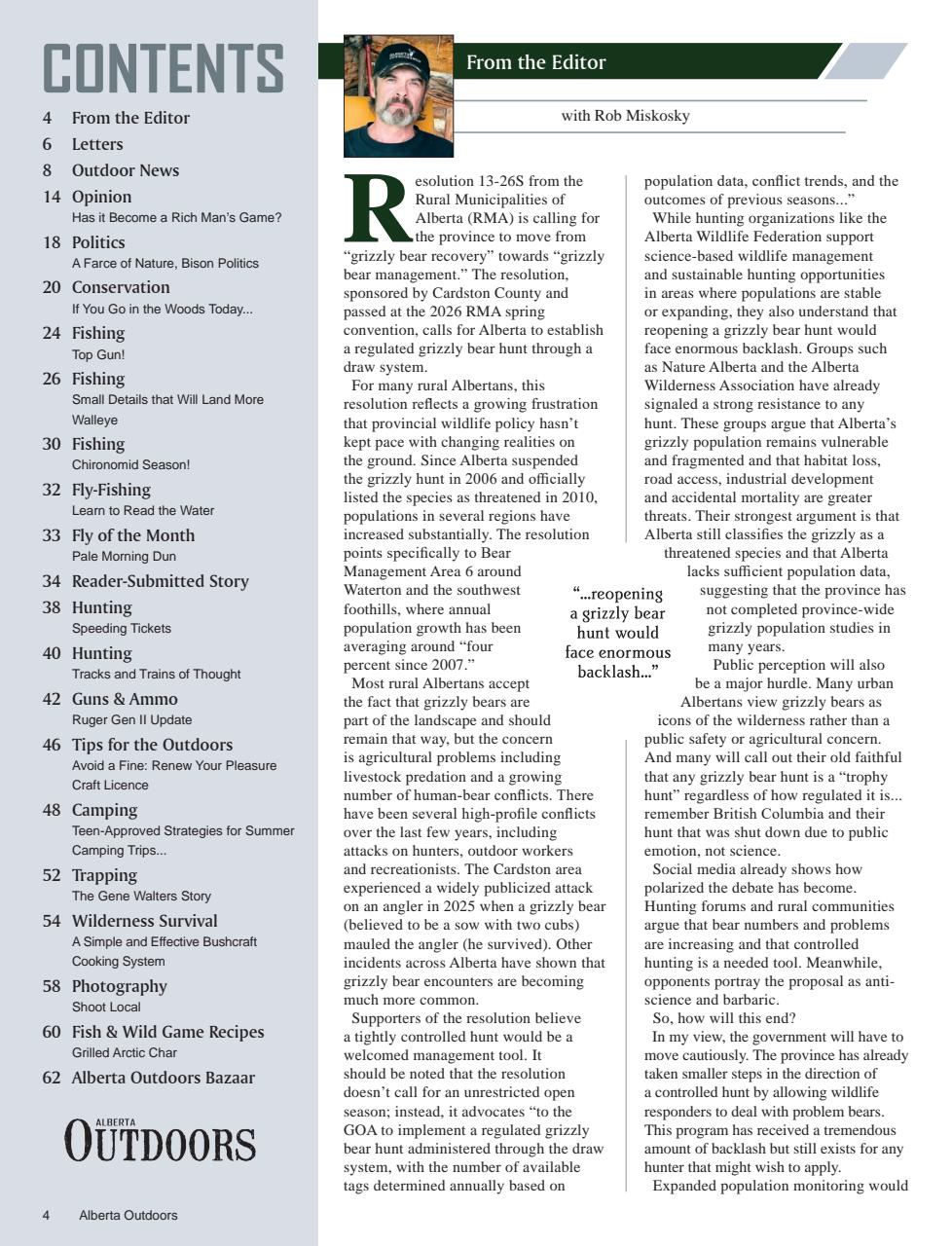 Alberta Outdoors Preview Pages